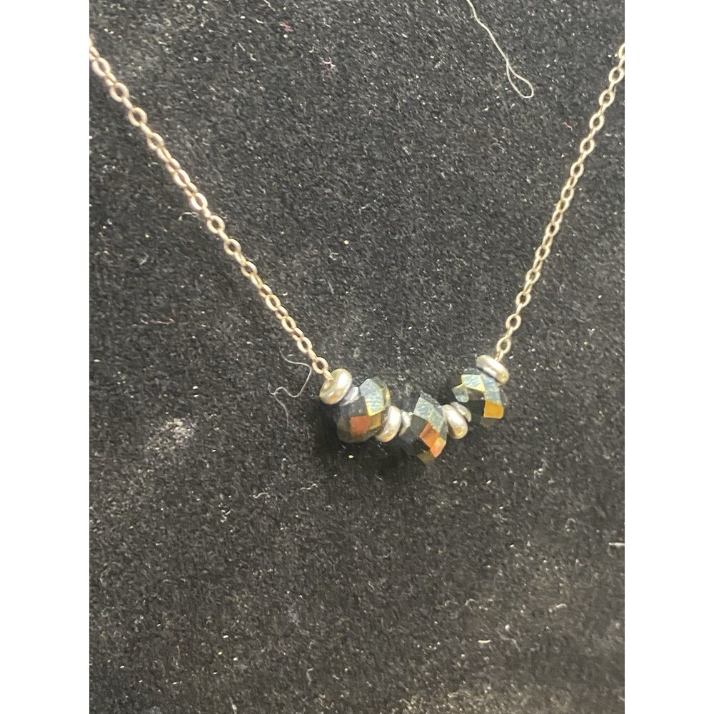 Teng Yue Gold‑Tone AB Crystal Station Necklace – Dainty Layering